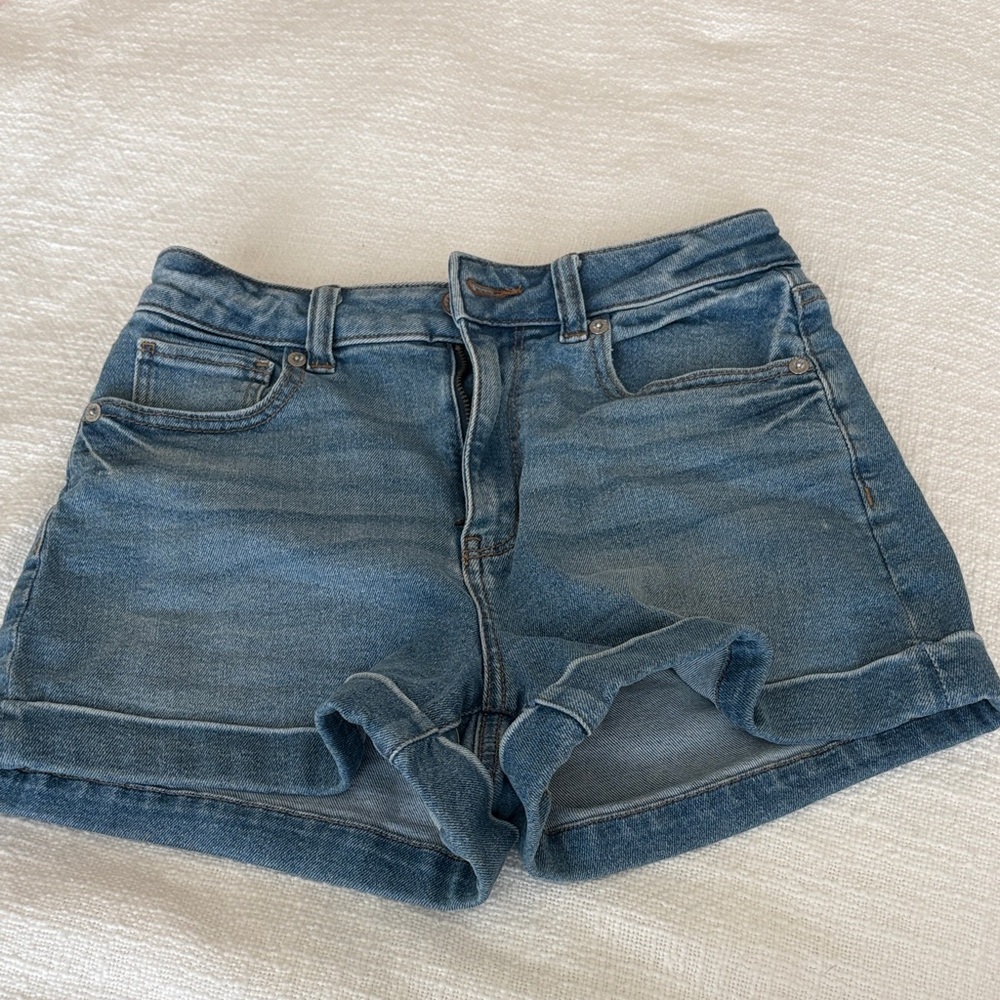 American Eagle Outfitters Medium Blue Rolled Hem Denim Shorts